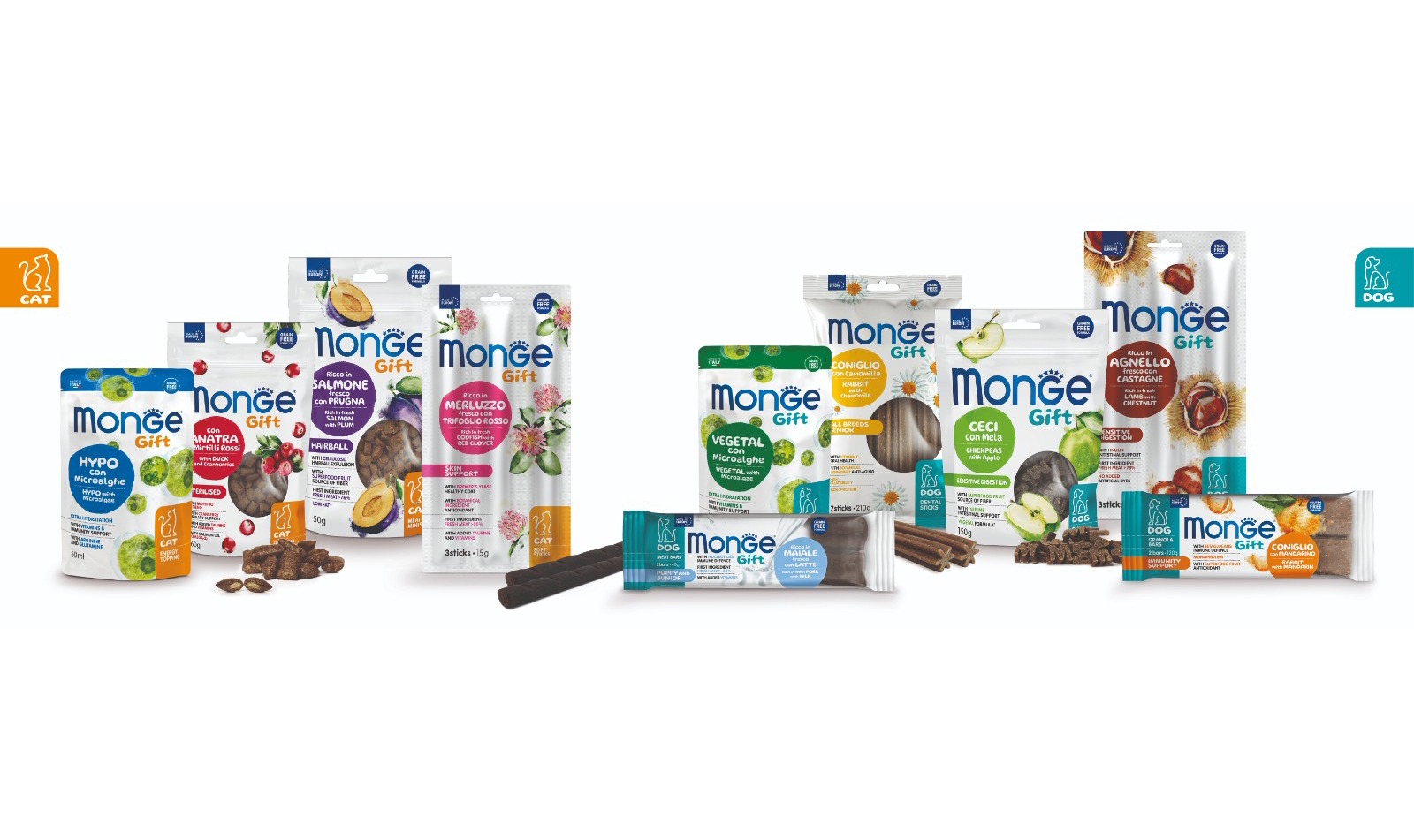 Monge Gift, la nuova linea di snack grain free funzionali per cani e