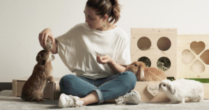 Umani e conigli insieme ai prodotti di 515grammi