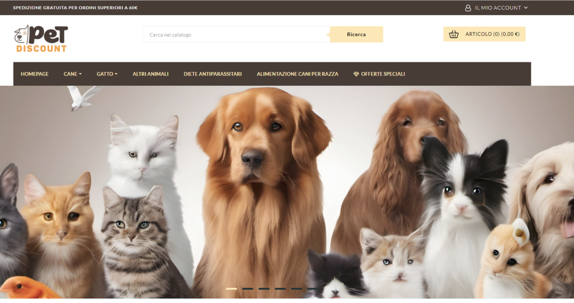 È online il sito b2c della catena romagnola Pet Discount