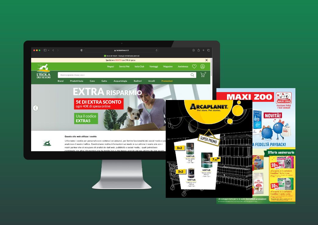 QBerg: Visibilità e prezzi degli alimenti complementari per pet su flyer e web 2023